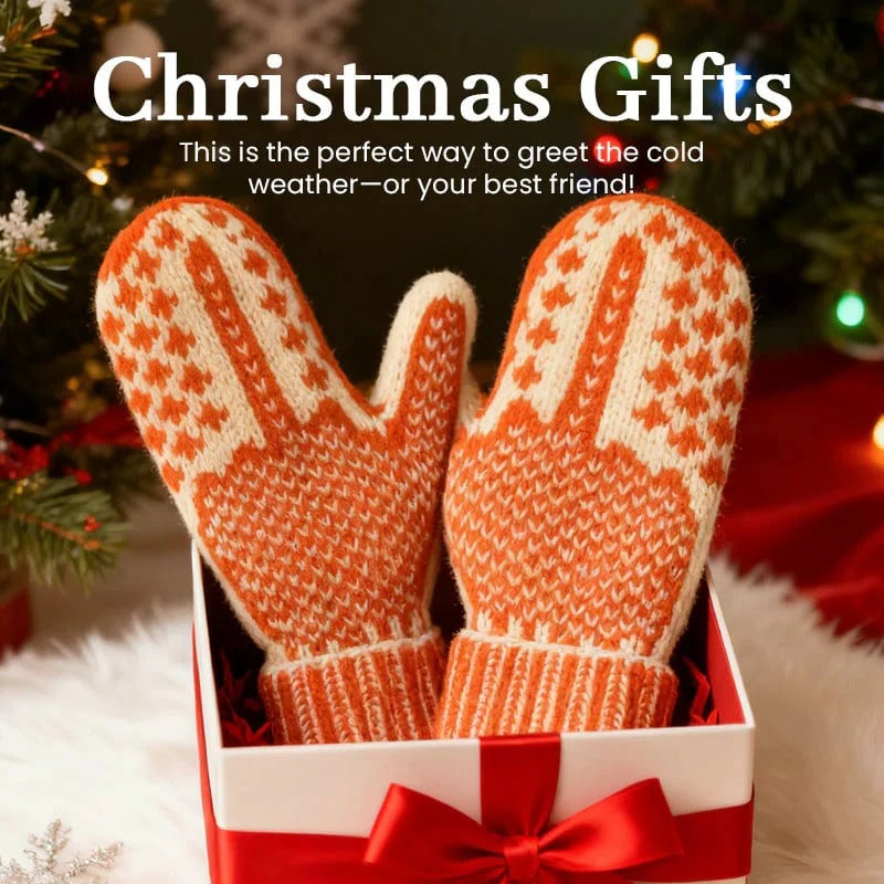 RetroRebel™ - Handskar i svensk stickad stil med dold pixel-långfinger