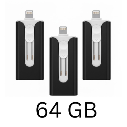 PowerDrive™ USB – 4-i-1 USB-minne (iPhone / USB-A / USB-C)
