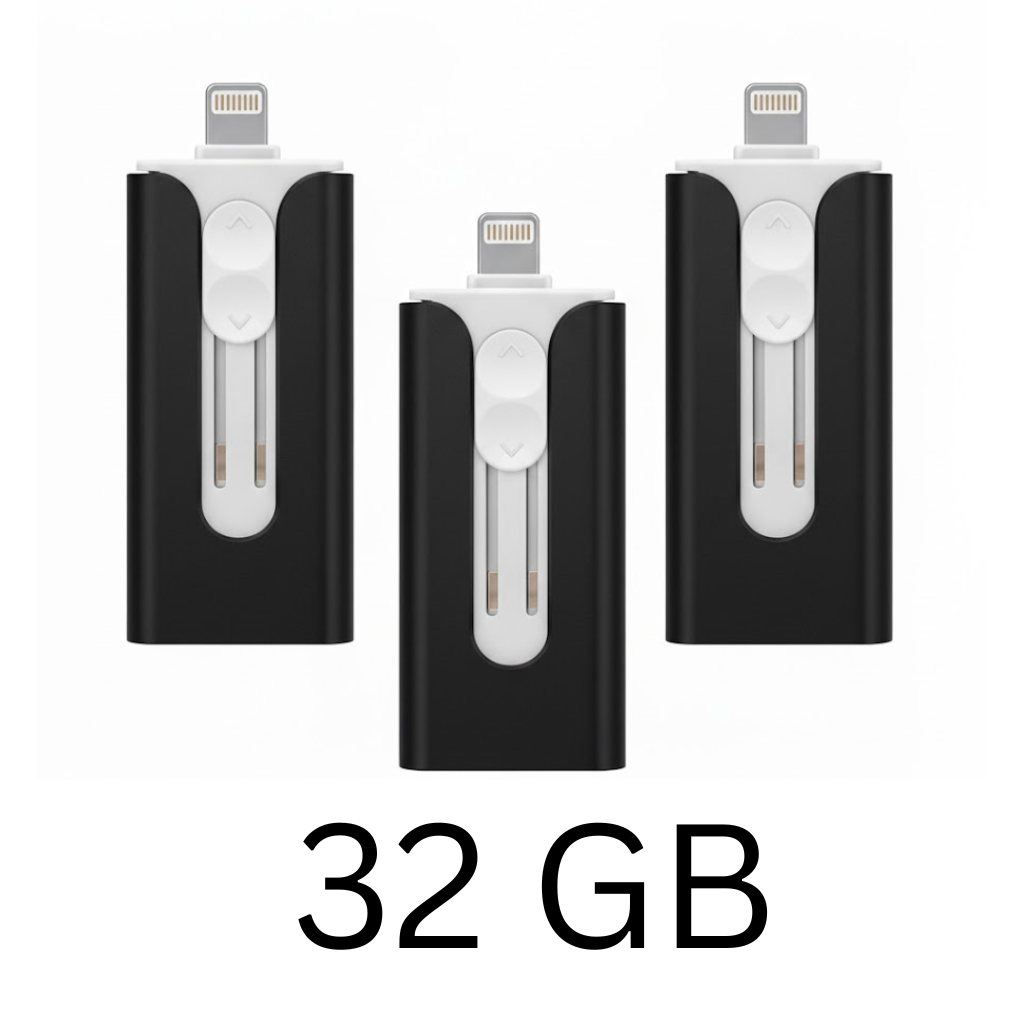 PowerDrive™ USB – 4-i-1 USB-minne (iPhone / USB-A / USB-C)
