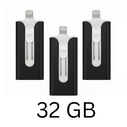 PowerDrive™ USB – 4-i-1 USB-minne (iPhone / USB-A / USB-C)