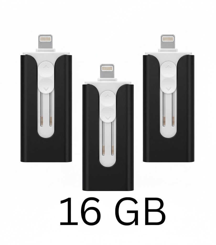 PowerDrive™ USB – 4-i-1 USB-minne (iPhone / USB-A / USB-C)