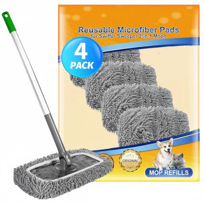 MoppVän™ – Återanvändbara Mikrofiber Moppdynor för Smidig och Hållbar Golvvård