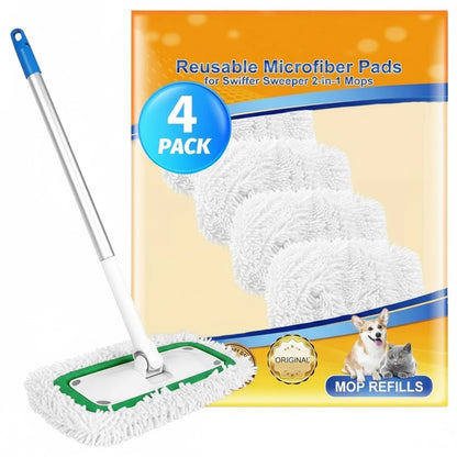 MoppVän™ – Återanvändbara Mikrofiber Moppdynor för Smidig och Hållbar Golvvård