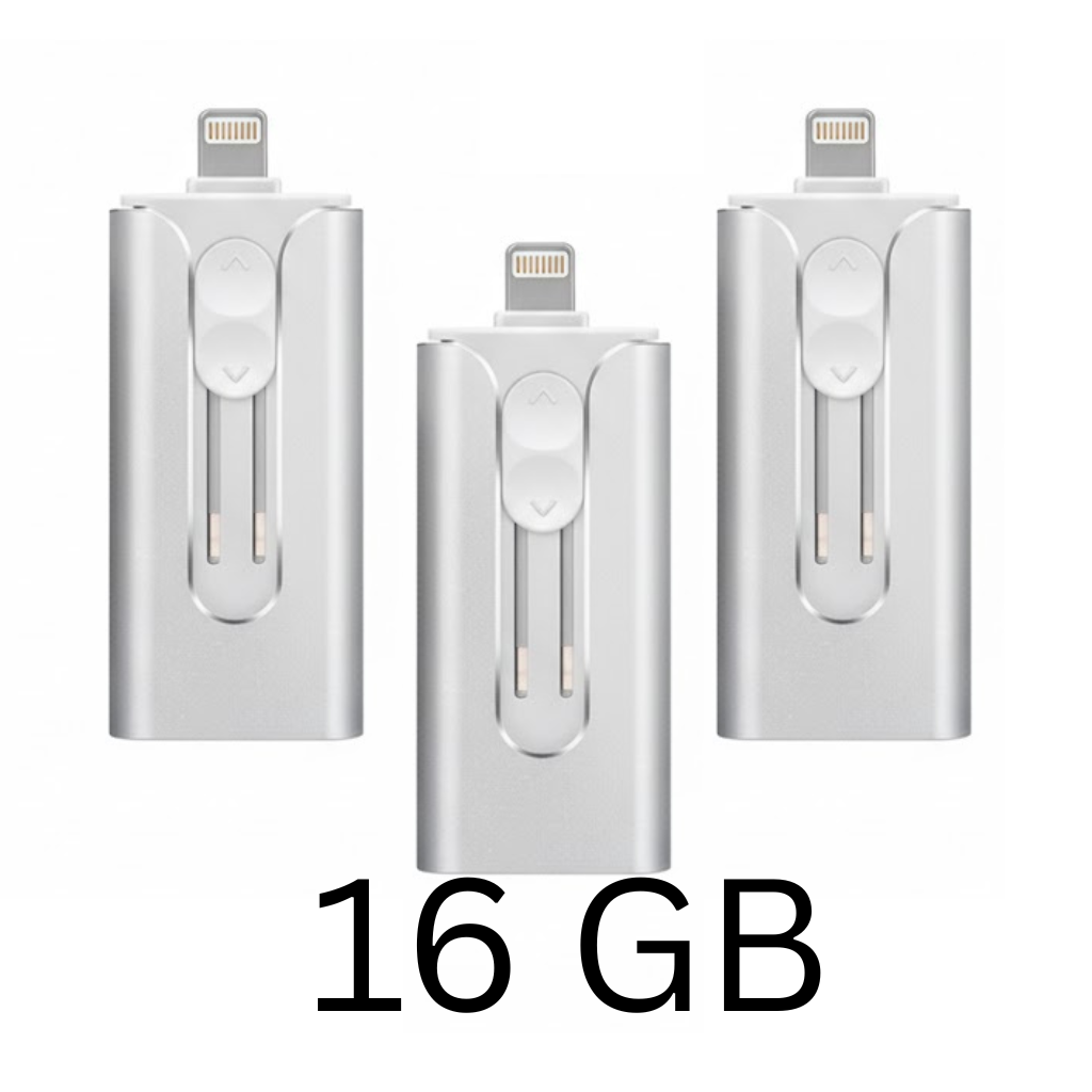 PowerDrive™ USB – 4-i-1 USB-minne (iPhone / USB-A / USB-C)