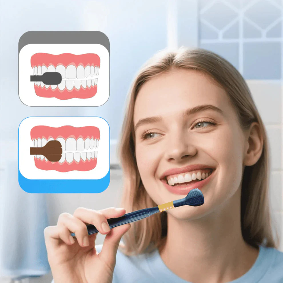 TrippelRent™ 3D-tandborste – borstar tre sidor av tanden samtidigt