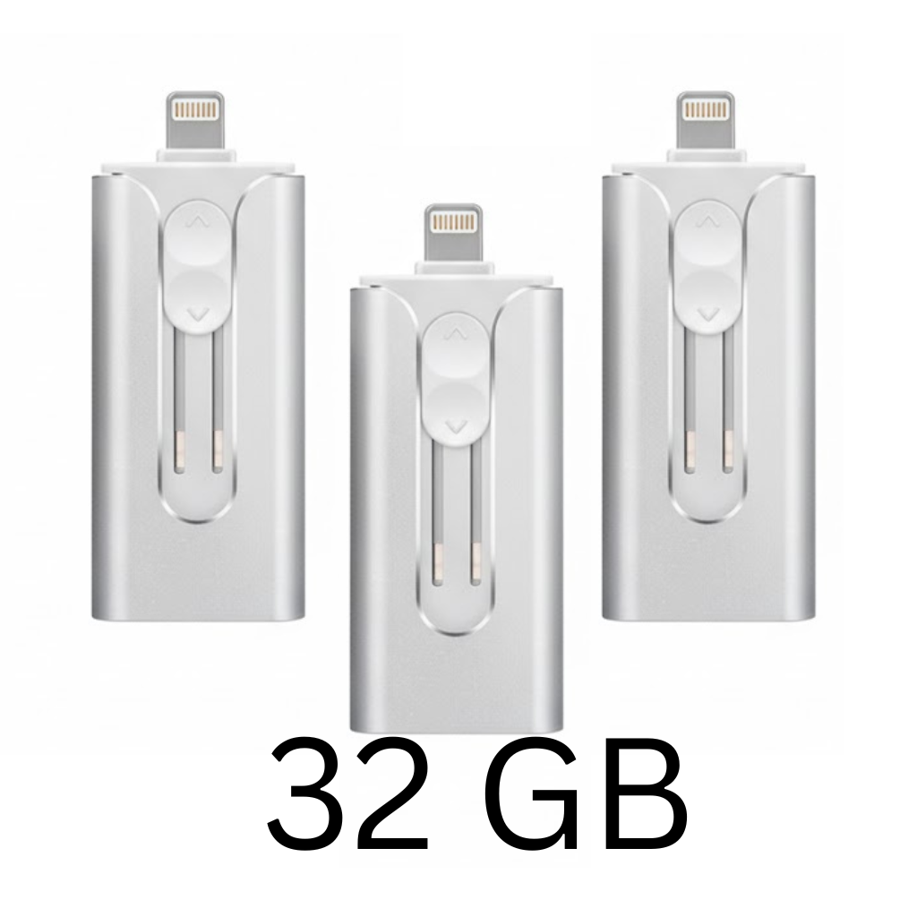 PowerDrive™ USB – 4-i-1 USB-minne (iPhone / USB-A / USB-C)