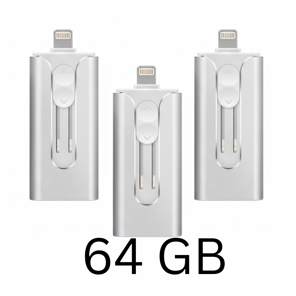 PowerDrive™ USB – 4-i-1 USB-minne (iPhone / USB-A / USB-C)