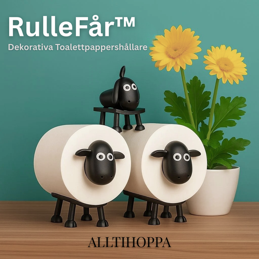 RulleFår™ – Dekorativa Toalettpappershållare (Set om 3)