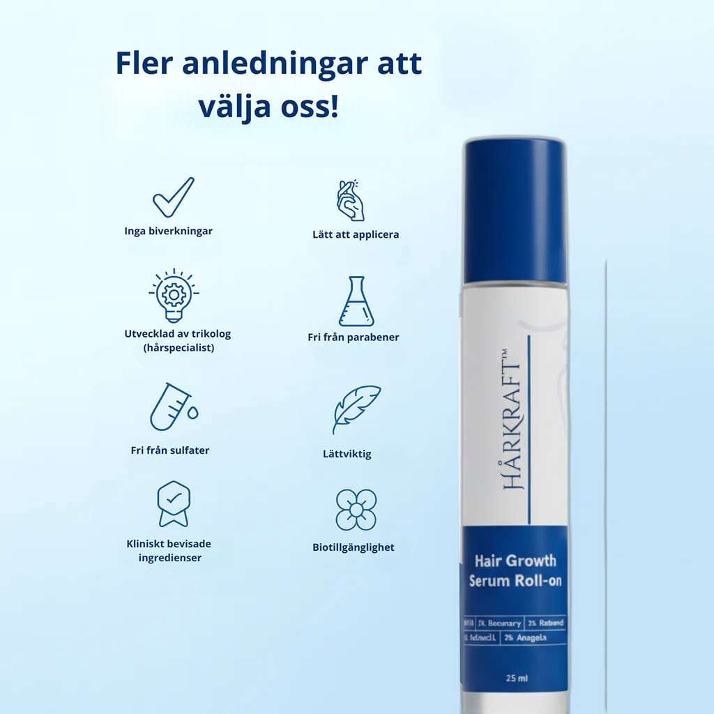HårKraft™ Roll-On - Effektiv roll-on serum för att stimulera hårväxt & stärka hårbotten