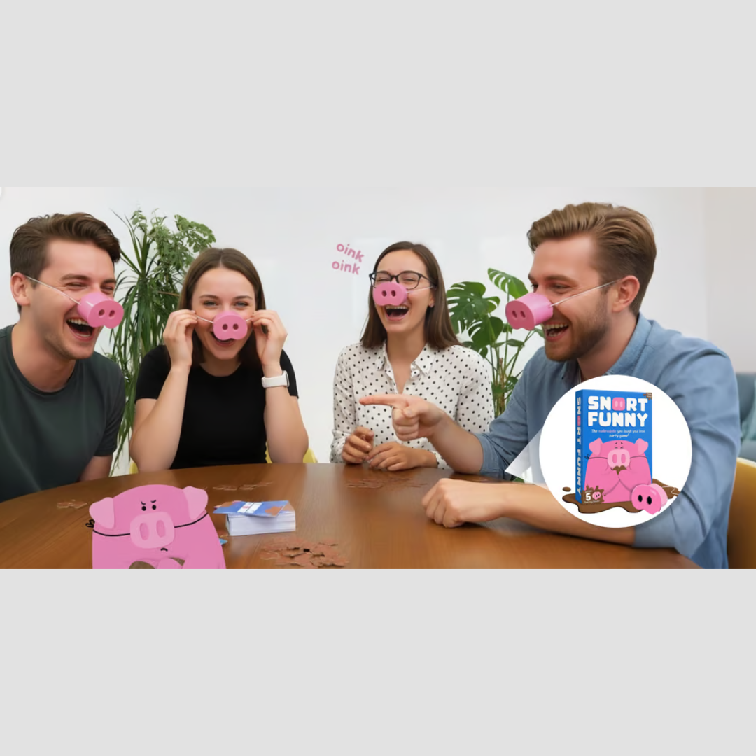 Skrattnäsa™ — Ett enkelt och roligt sällskapsspel som får hela familjen att skratta tillsammans.