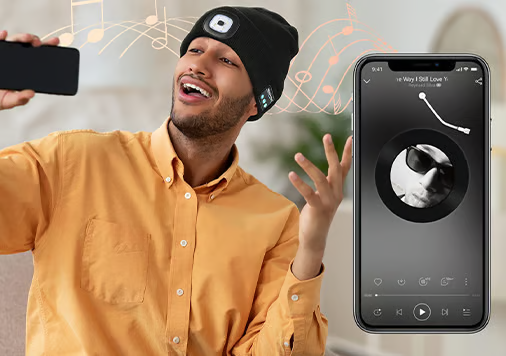 LjusMössa™ 3-i-1 - Bluetooth-mössa med inbyggt LED-ljus