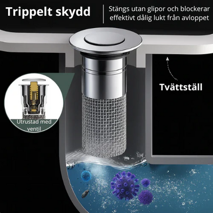 KlarFlöde™ Pop-Up Avloppsstopp med Filter