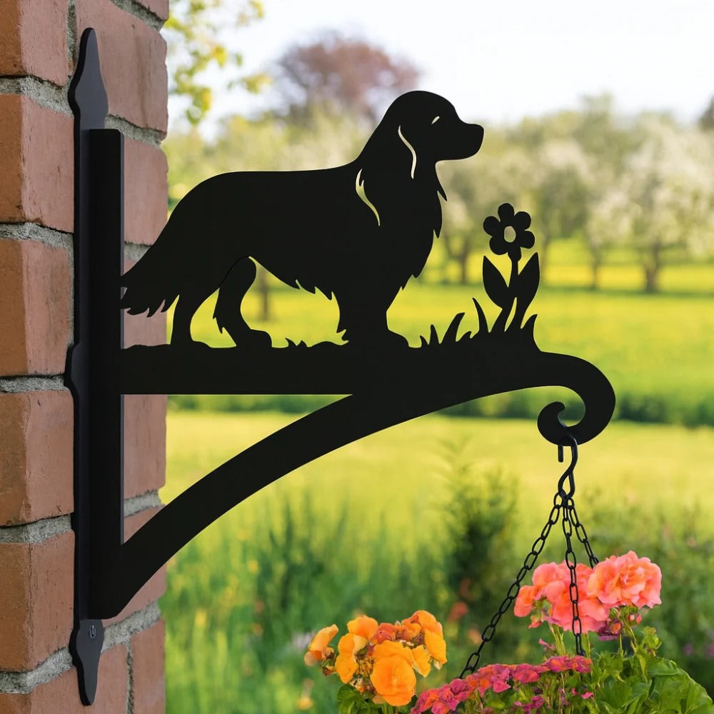 BlomTass™ -Metallställ för Blommor – Hundserie med Bedårande Djurvänner