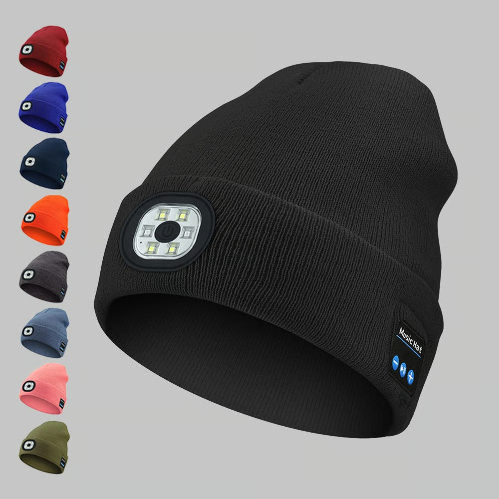 LjusMössa™ 3-i-1 - Bluetooth-mössa med inbyggt LED-ljus