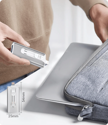 PowerDrive™ USB – 4-i-1 USB-minne (iPhone / USB-A / USB-C)