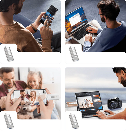 PowerDrive™ USB – 4-i-1 USB-minne (iPhone / USB-A / USB-C)